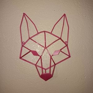 Pink Geometric Fox Wall Decor